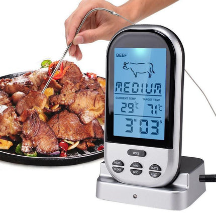 BBQ Food Meat Thermometer Tool Digital Wireless Oven Probe Grill Kitchen Cooking - Aimall