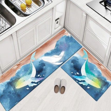45*120cm Kitchen Door Mat Non-Slip Waterproof PVC Floor Rug Carpet Anti-Oil Easy Clean - Aimall