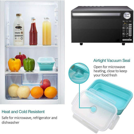 3pcs Portable Folding Bento Lunch Boxes Fresh Keeping Box for Food Storage