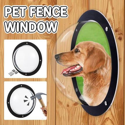 Dog Porthole Window Round Transparent for Fence Pet Peek Look Out Durable Dome - Aimall