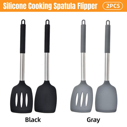 2pcs Silicone Cooking Utensils Stir Fry Spatula Kitchen Tools Non Stick Cookware