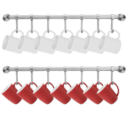 2PCS 304 Stainless Steel Bathroom Towel Hook Wall Mounted Clothes Kitchen Hanger