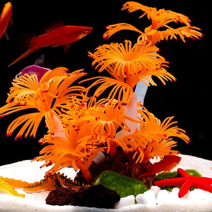 Soft Silicone Coral Aquarium Decoration Odor-Free Fish Tank Scenery Simulation