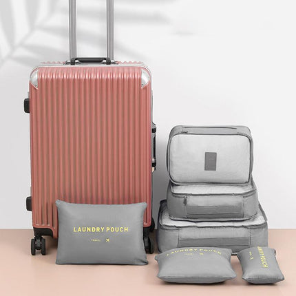 6PCS/Set Suitcase Storage Bags Luggage Organiser Clothes Packing Travel Cubes - Aimall