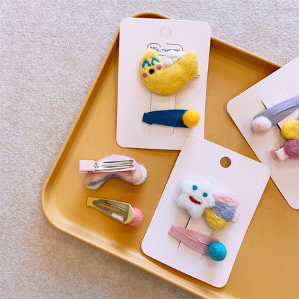 Cute Rainbow Moon Hairpin with Fabric Felt Ball Fashion Hair Accessories Gift