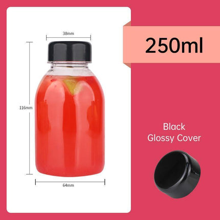 20pcs 250ml Reusable Plastic Juice Bottles 38mm Caliber Clear Beverage Container
