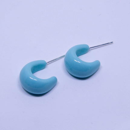 Candy Colour Letter C Stud Earrings Minimalist Design Fashion Jewellery Women