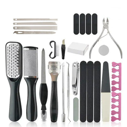 27PCS Manicure Foot Pedicure Kit Rasp File Remover Scraper Nail Care Tool Set - Aimall