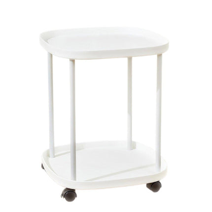 2 Tier Mobile Side Table Coffee Table with Storage Shelf Living Room Furniture