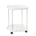 2 Tier Mobile Side Table Coffee Table with Storage Shelf Living Room Furniture
