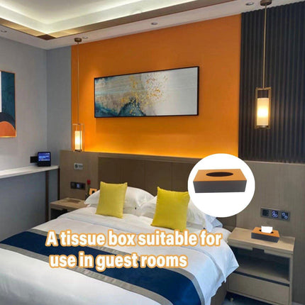 Leather Tissue Box Holder Hotel Room Organiser for Napkins Home Office Decor