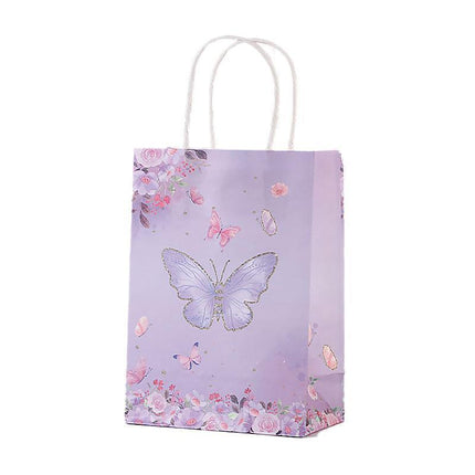 30pcs Pink Romantic Flower Tote Bag Cowhide Paper Elegant Design Gift Bag