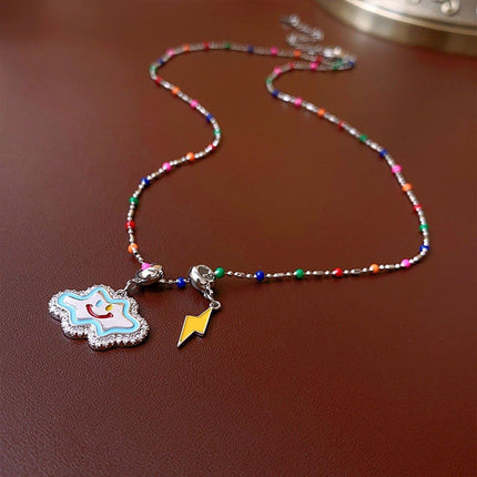 Colourful Smile Cloud Pendant Necklace Fashion Jewellery for Women Girls Gift