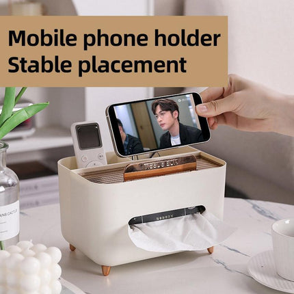 Tissue Box Dispenser Storage Box Napkin Case Remote Control Box Multi-Function