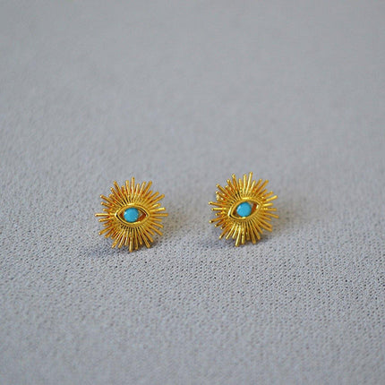 Retro Art Demon Eyes Stud Earrings Unique Design Gothic Fashion Jewelry Girl