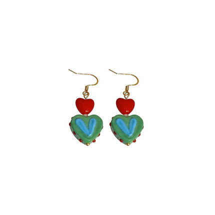 Vintage Contrasting Love Earrings Fashion Jewelry Women Romantic Accessories