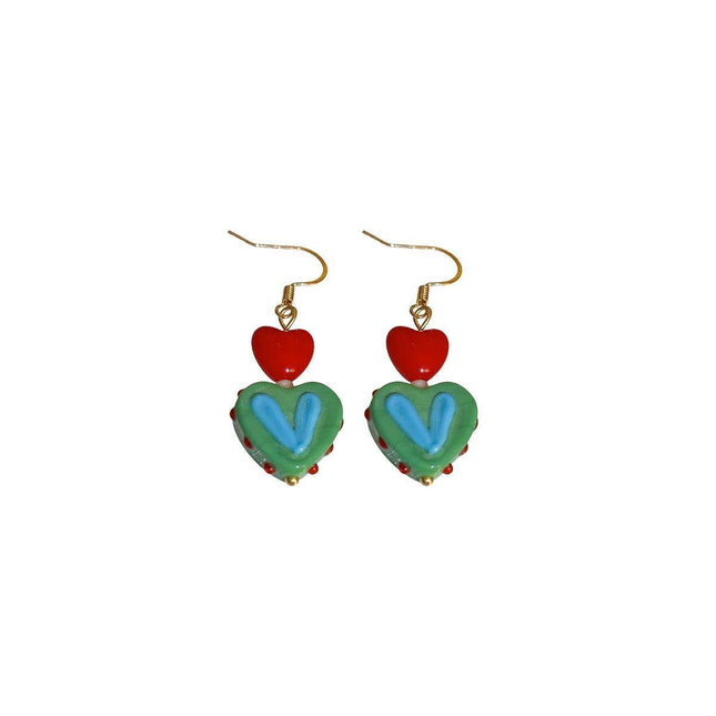 Vintage Contrasting Love Earrings Fashion Jewelry Women Romantic Accessories