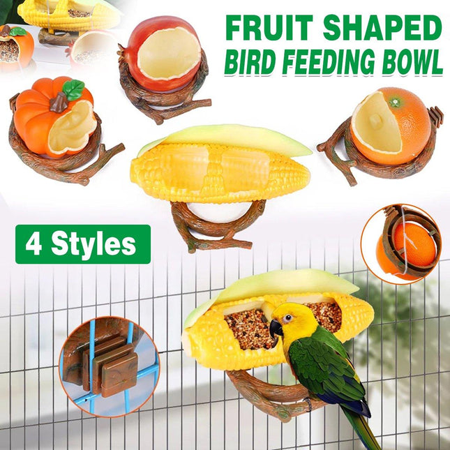 Parrot Feeding Bowl Fruit Shaped Water Food Container Dish Cage Bird Feeder Cup - Aimall