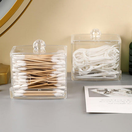 Cosmetic Cotton Swab Organizer MakeupBox Container Case Clear Acrylic Bud Holder