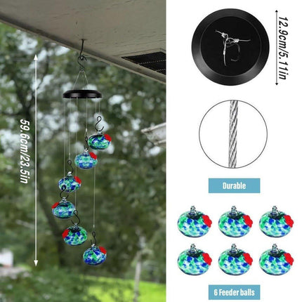 Hanging Hummingbird Feeder Outdoor Garden Nectar Dispenser Attracting Birds