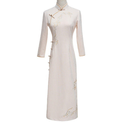 Traditional Chinese Cheongsam Dress for Young Girls Women Elegant Qipao Outfit