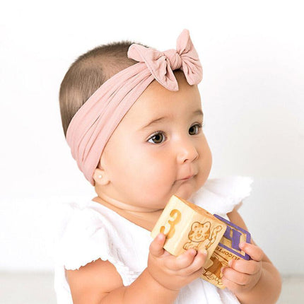 3PCS/Set Baby Girl Infant Toddler Headband Wrap Top Knot Soft Single Bow Turban - Aimall