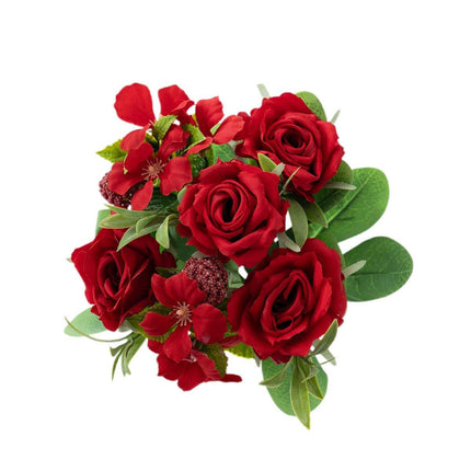 2Pcs Simulation Rose Bouquet Home Decoration Artificial Flower Arrangement Set