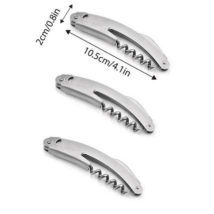 3pcs Portable Wine Bottle Opener Beer Bottle Corkscrew Seahorse Knife Bar Tools