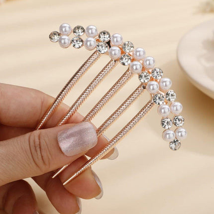 Elegant Rhinestone Hair Comb Girl Hair Accessories Disc Alloy Headwear