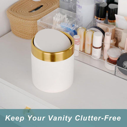 Mini Round Desktop Trash Bin Multifunctional Household Storage Organizer Bin