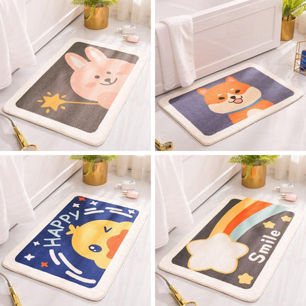 Non Slip Faux Cashmere Bath Mat Water Absorbent Floor Rug for Bathroom Doorway