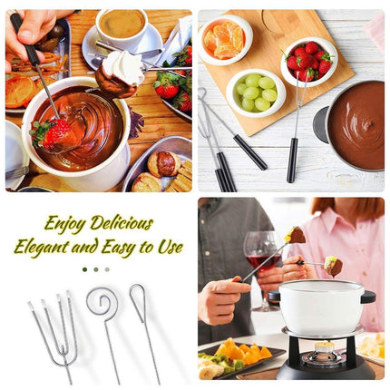 10PCS Stainless Steel Chocolate Dipping Fork Set Cake Decorating Tool Fruit Fork