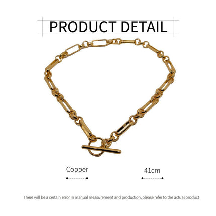Chain Vintage OT Clasp Necklace Elegant Jewelry for Women Fashion Necklace