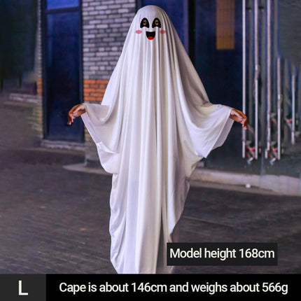 Halloween Party Costume Ghost Cape Full Length Spooky Dress Up Ball Cloak Outfit