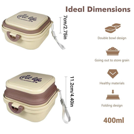 2 in 1 Outdoor Portable Pet Dog and Cat Food Water Bowl for Travel and Hiking