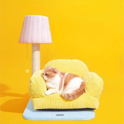Multifunctional Cat Lounge Cozy Sofa Scratch Post Comfortable Kitty Rest Area - Aimall