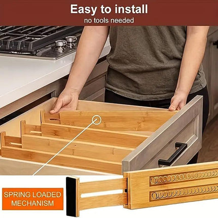 2PCS Expandable Drawer Partition Organiser Household Storage Divider Panel