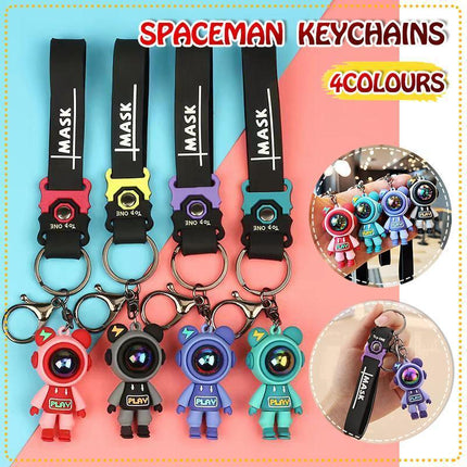 Silicone Doll Pilot Metal Keychain Bag Pendant Key Ring Car Accessories - Aimall