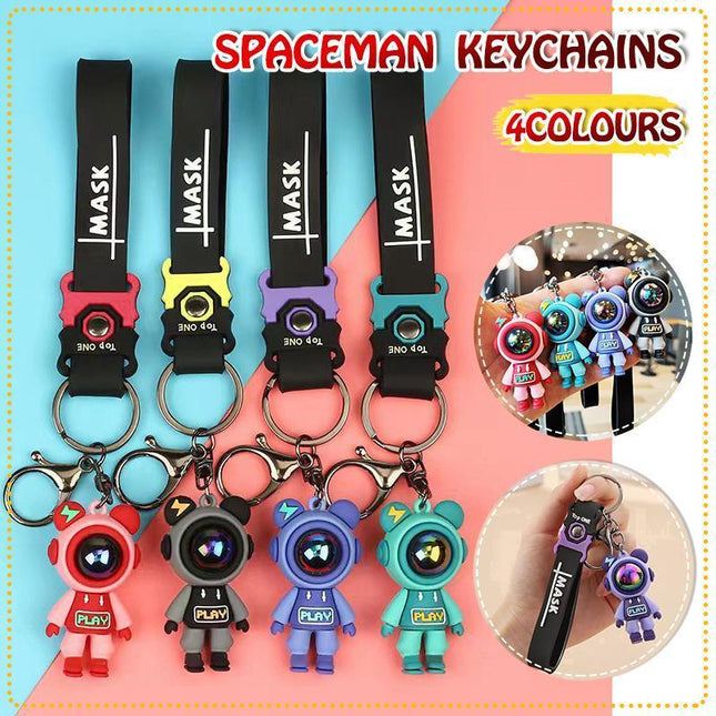 Silicone Doll Pilot Metal Keychain Bag Pendant Key Ring Car Accessories - Aimall