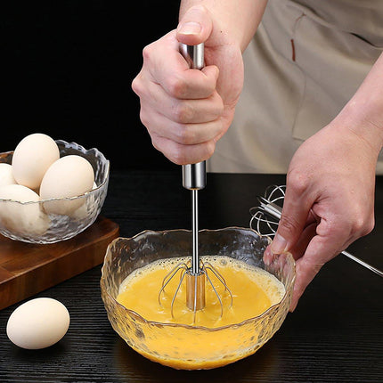 Stainless Steel Semi-Automatic Egg Beater Hand Pressed Kitchen Baking Tool