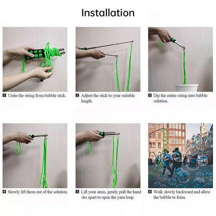 Double Pole Bubble Rope for Giant Bubble Show Outdoor Party Fun Activity