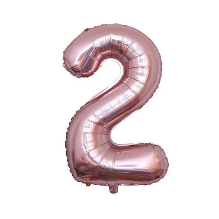 100cm Foil Number Balloon 40" Rose Gold Silver Rainbow Birthday Party Wedding Rose Gold - Aimall