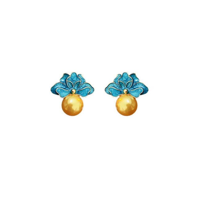 Vintage Flower Earrings Retro Fashion Jewelry for Women Female Stud Earrings