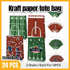 Rugby Themed Kraft Paper Tote Bags Durable 150g Kraft Paper for Sports Fans