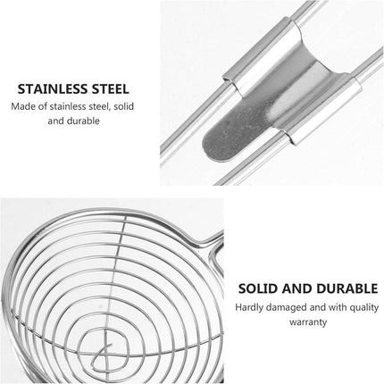3X Stainless Steel Slotted Filter Spoon MilkTea Kitchen Tool OilSkimmer Strainer