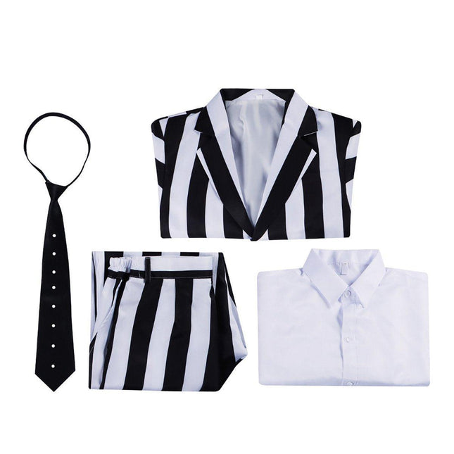 Archmage Cos Suit Beetle Sauce Michael Keaton Black And White Striped Suit Cosplay Halloween Suit