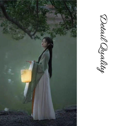 Traditional Chinese Hanfu Dress Green Wei Jin Style Vintage Cosplay Costume
