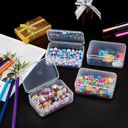 10PCS 11.5cm Clear Plastic Rectangular Storage Box Parts Organizer Container