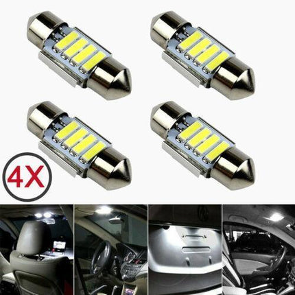 31MM FESTOON 7020 4SMD LED 4x INTERIOR DOME MAP LIGHT BULB GLOBE 12V - Aimall