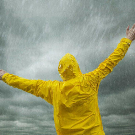 Men's Overalls Waterproof Raincoat Lightweight Work Hooded Long Coats RAIN COAT 2XL Size - Aimall